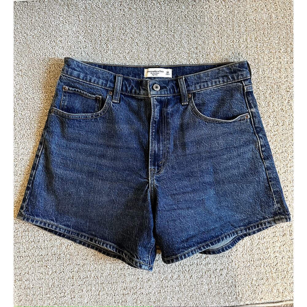 Abercrombie High Rise Dad Short Set 5" Inseam Blue Denim Women 30 - Picture 4 of 10
